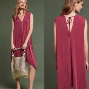 Eli + Ali Cupro Pink Sleeveless Dress, Large, Anthropologie